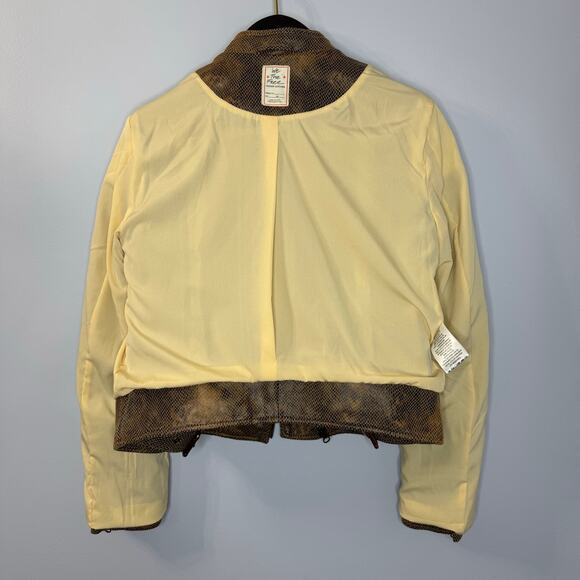 Free People We the Free Fenix Snake Skin Vegan Leather Moto Jacket Distress M - Picture 9 of 13